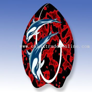 Wooden Skim Board with Dolphin Prints